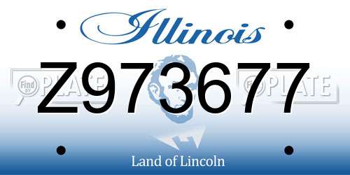 Z973677 Illinois License Plate