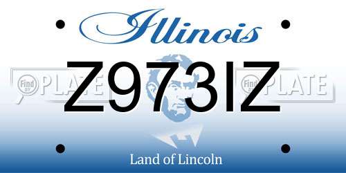 Z973IZ Illinois License Plate