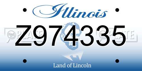Z974335 Illinois License Plate
