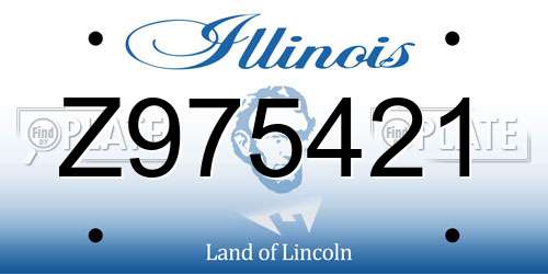 Z975421 Illinois License Plate