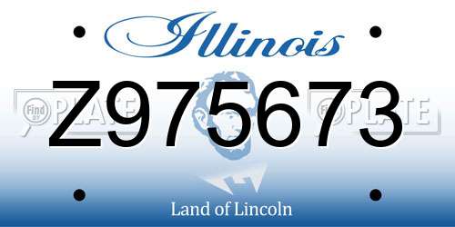 Z975673 Illinois License Plate