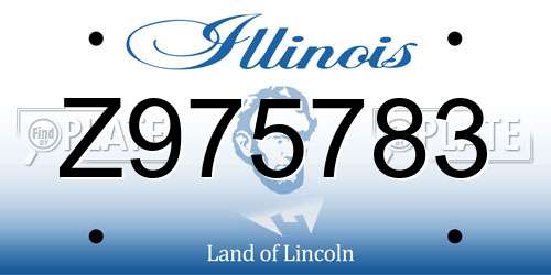 Z975783 Illinois License Plate