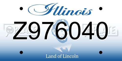 Z976040 Illinois License Plate