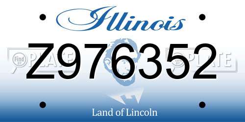 Z976352 Illinois License Plate