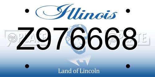 Z976668 Illinois License Plate