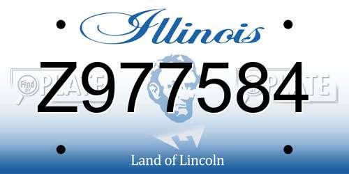 Z977584 Illinois License Plate