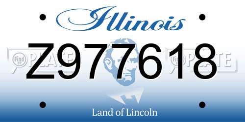 Z977618 Illinois License Plate