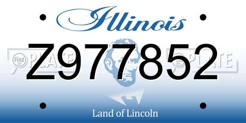 Z977852 Illinois License Plate