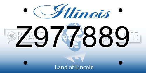 Z977889 Illinois License Plate