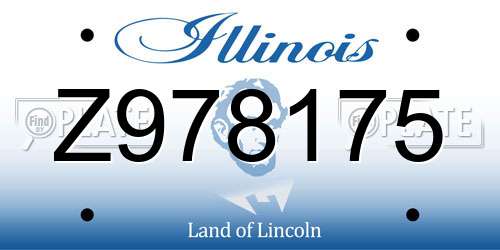 Z978175 Illinois License Plate