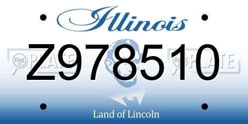 Z978510 Illinois License Plate