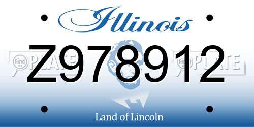 Z978912 Illinois License Plate