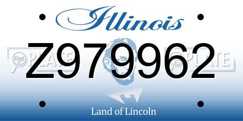 Z979962 Illinois License Plate
