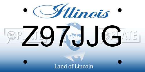 Z97JJG Illinois License Plate