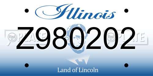 Z980202 Illinois License Plate