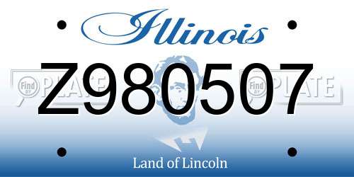 Z980507 Illinois License Plate