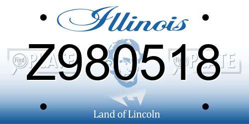 Z980518 Illinois License Plate