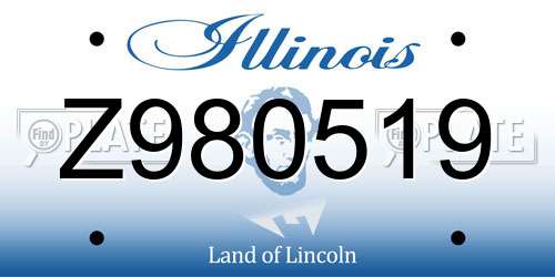 Z980519 Illinois License Plate