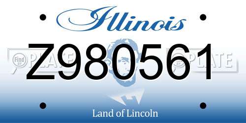 Z980561 Illinois License Plate