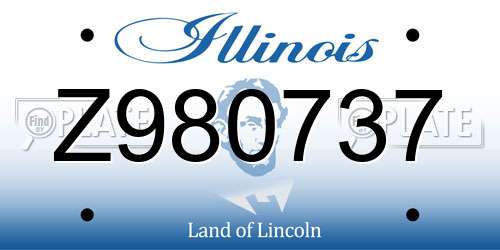 Z980737 Illinois License Plate