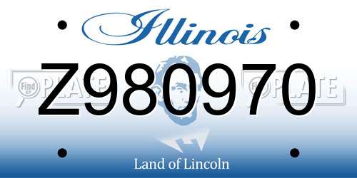 Z980970 Illinois License Plate
