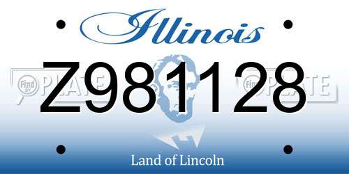 Z981128 Illinois License Plate