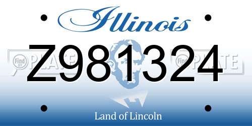 Z981324 Illinois License Plate