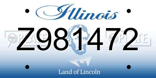 Z981472 Illinois License Plate