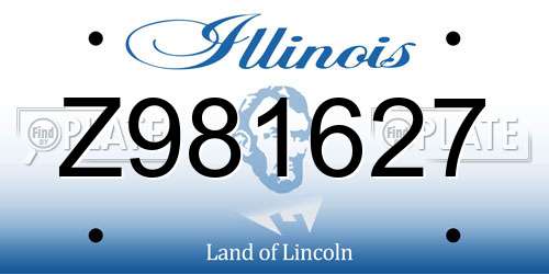 Z981627 Illinois License Plate