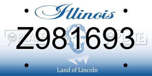 Z981693 Illinois License Plate