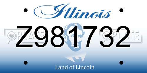 Z981732 Illinois License Plate