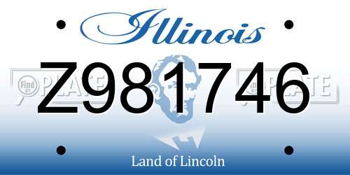 Z981746 Illinois License Plate