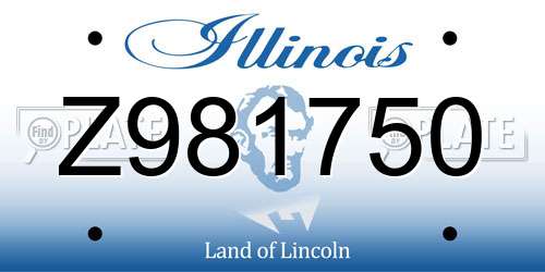 Z981750 Illinois License Plate