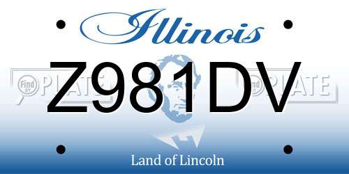 Z981DV Illinois License Plate