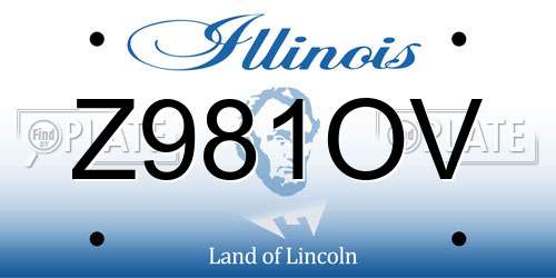 Z981OV Illinois License Plate