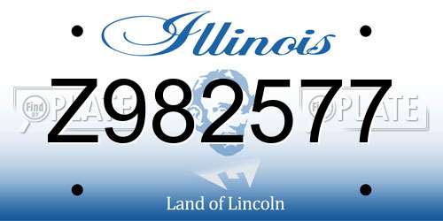 Z982577 Illinois License Plate