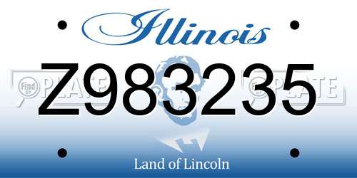 Z983235 Illinois License Plate