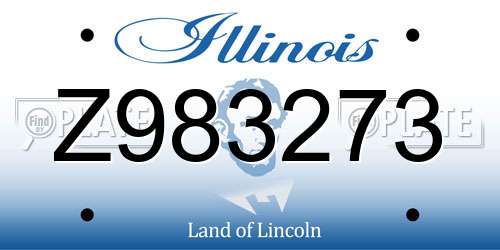 Z983273 Illinois License Plate