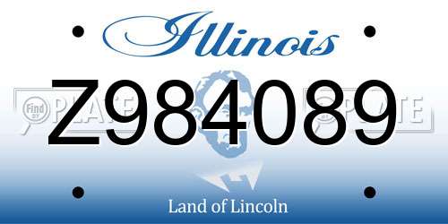 Z984089 Illinois License Plate