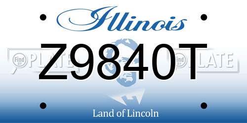 Z9840T Illinois License Plate