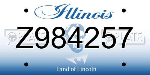 Z984257 Illinois License Plate