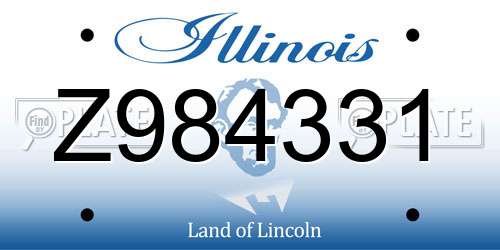 Z984331 Illinois License Plate