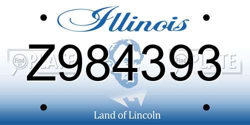 Z984393 Illinois License Plate