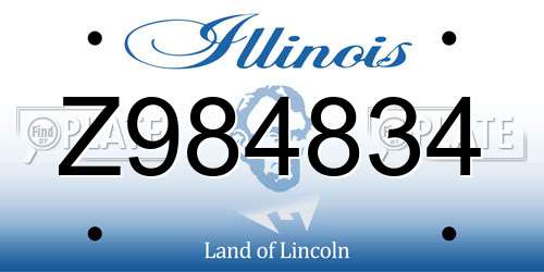 Z984834 Illinois License Plate