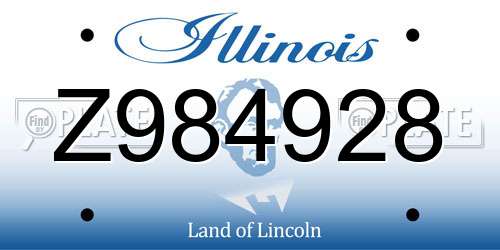Z984928 Illinois License Plate