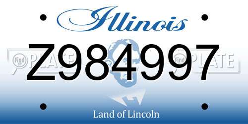 Z984997 Illinois License Plate