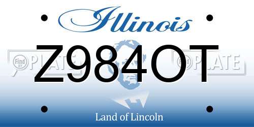 Z984OT Illinois License Plate