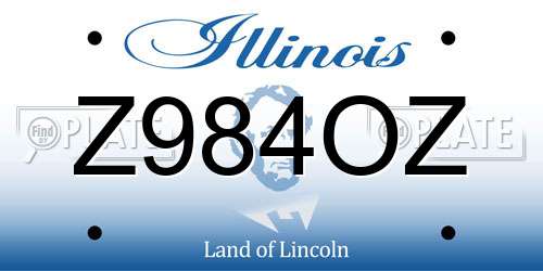 Z984OZ Illinois License Plate