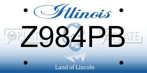 Z984PB Illinois License Plate