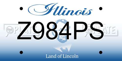 Z984PS Illinois License Plate
